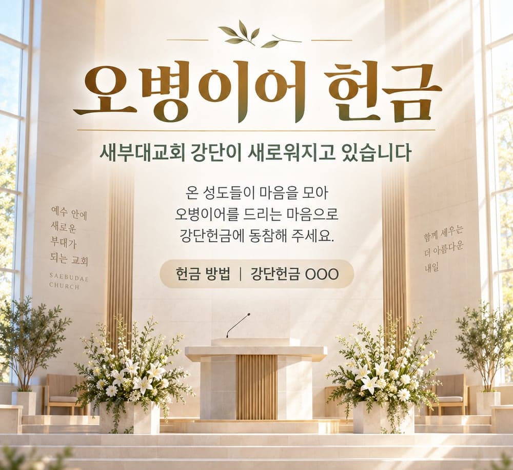 새부대교회 강단이 새로워지고 있습니다.